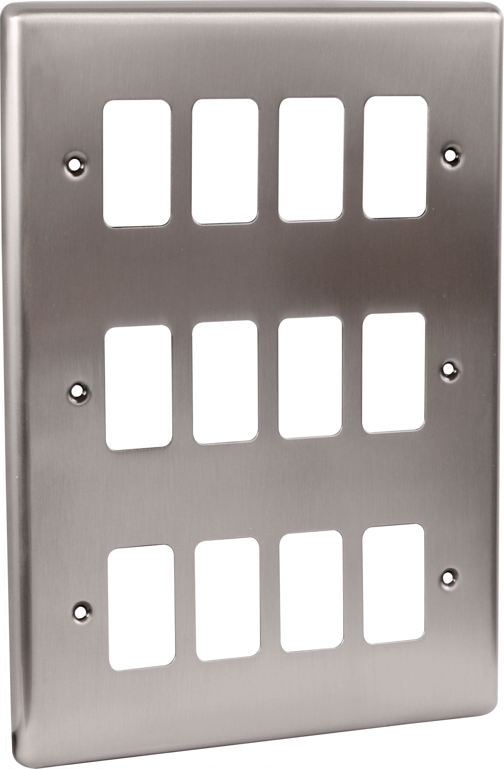 Brushed Chrome 12 Gang Grid Plate - WGP12GBC image 0