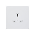 Matt White 13A 1G UnSwitched Socket with white Insert  - SFR7000UMW image 0