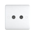 2 Gang TV Coaxial Outlet ST43W image 0