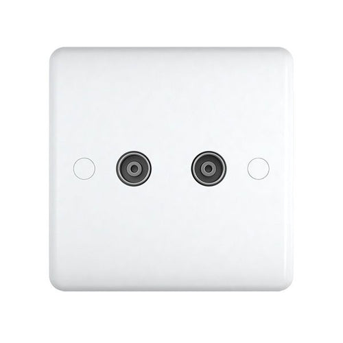 2 Gang TV Coaxial Outlet ST43W image 0