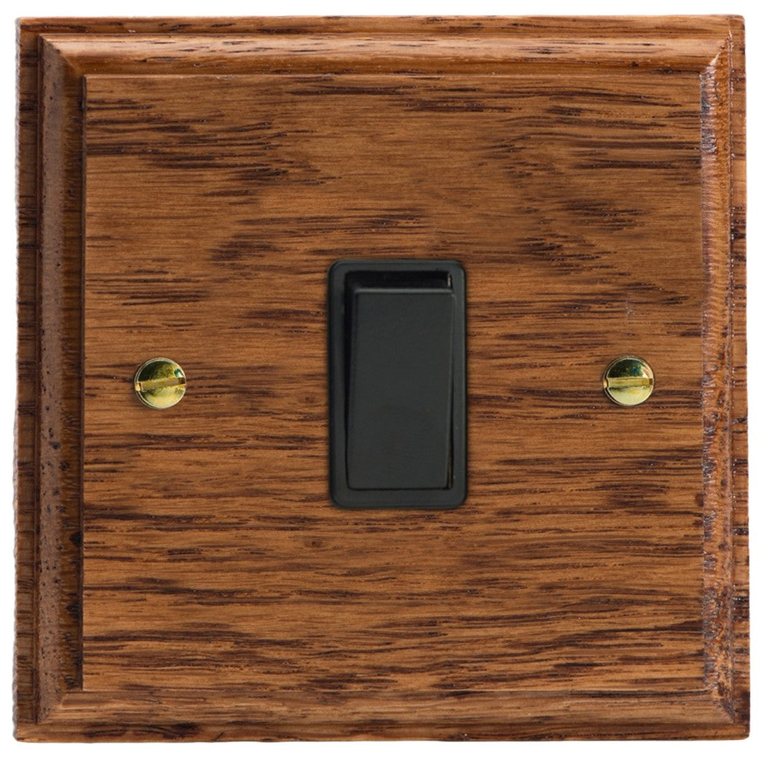 Varilight Kilnwood 1-Gang 10A 1- or 2-Way Rocker Switch - XK1MOB image 0