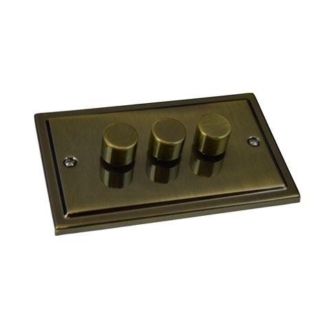 Antique Brass 4 Gang 250W Dimmer Switch R13AB image 0