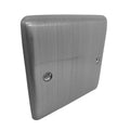 BRUSHED CHROME 1 GANG BLANK PLATE - 49BC image 0