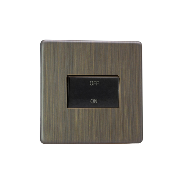Urban Screwless Antique Brass 10A Fan Isolating Switch (3 Pole) XDYFIBS.AB image 0