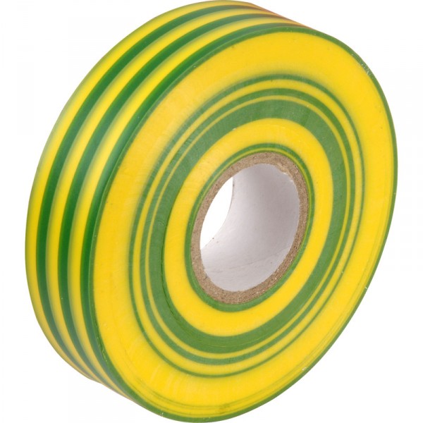 PVC Insulation Tape Green/Yellow 19mm x 20mm PVCT1920GY image 0