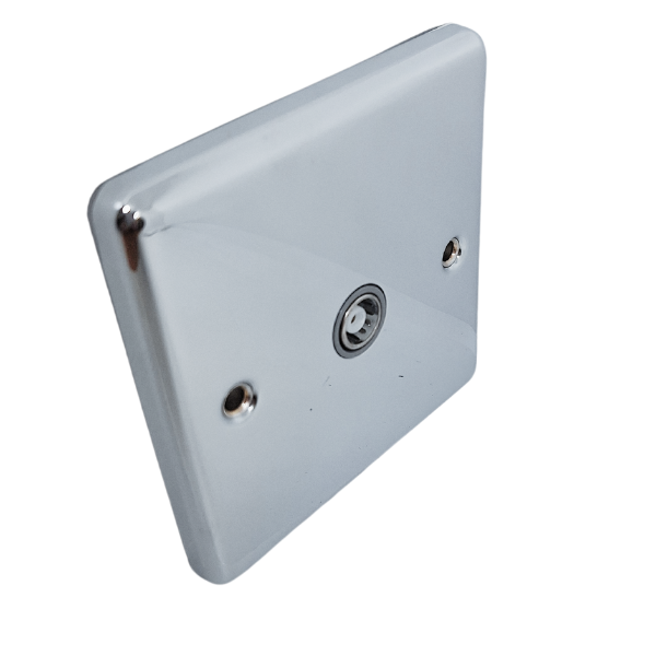 Polished Chrome 1 Gang TV Coaxial Outlet – W42PCG image 0