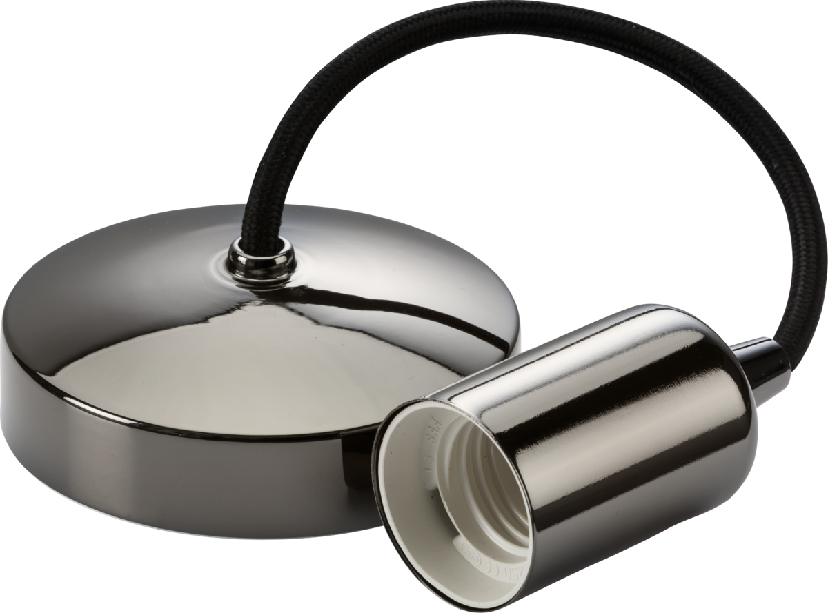 Black Nickel 6" E27 Contemporary Pendant Set - 8270BN