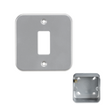 Metal Clad 1 Gang Grid Plate and 40mm Back Box MC-G1 image 0