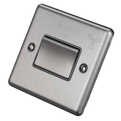 Brushed Steel Fan Isolator Switch - W53BSG image 0