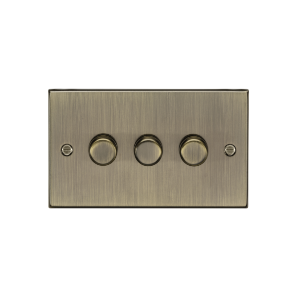 Antique Brass 3G 2-way 10-200W (5-150W LED) Intelligent dimmer - CS2193AB image 0