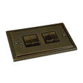 Antique Brass 4 Gang Quad 10a Light Switch R04AB image 0