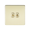 Polished Brass 10AX 2G 2-way Toggle Switch - SF2TOGPB image 0