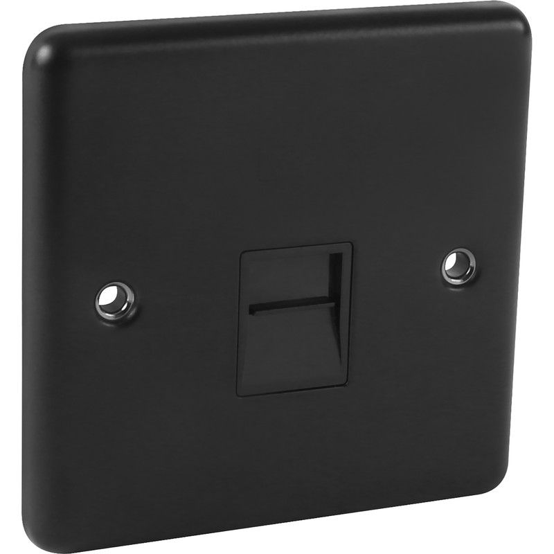 Matt Black Telephone Master Socket - W45MBB image 0