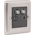 Brushed Steel TV/Satellite Socket 1 Gang Satellite/TV/FM – W57BSB image 0