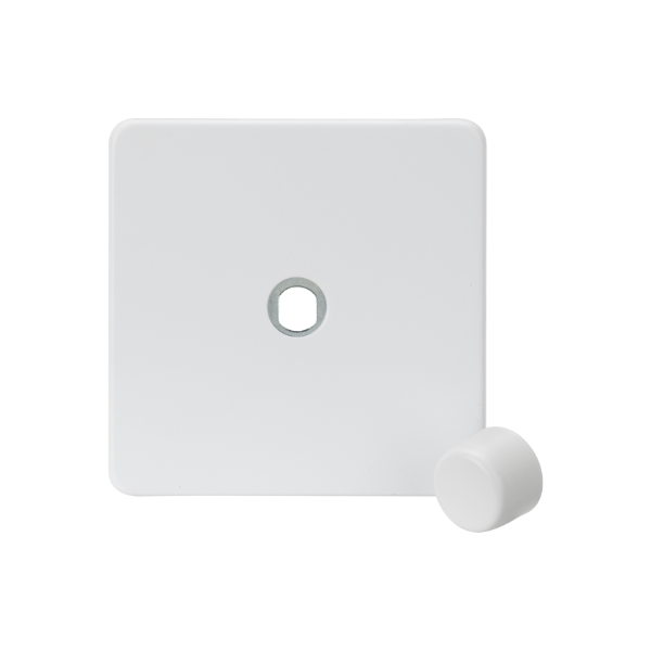 Matt White 1G Dimmer Plate with Matching Metal Dimmer Cap - SF1DIMMW image 0