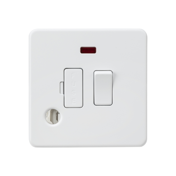 Matt White 13A Switched Fused Spur with Neon and Flex Outlet - SF6300FMW image 0