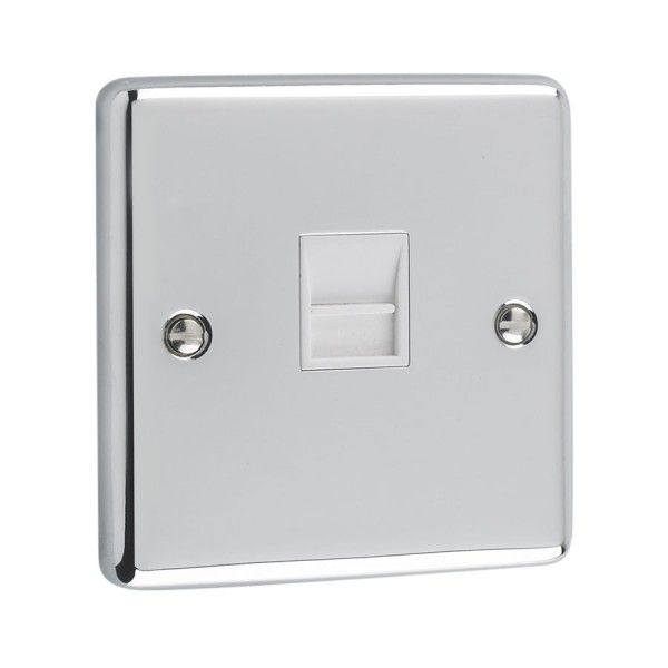 Polished Chrome Telephone BT Slave Socket - W44PCW image 0