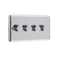 Polished Chrome 4 Gang 250W Dimmer Switch - W13PC image 0
