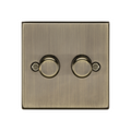 Antique Brass 2G 2-way 10-200W (5-150W LED) Intelligent dimmer - CS2192AB image 0