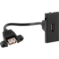 Euro Module USB Socket Outlet Black - IN020 image 0