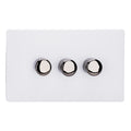 Varilight 3-Gang 2-Way V-Pro Push On/Off Rotary LED Dimmer 3 x 0-120W (Twin Plate) - JDYDP303IS.PD image 0