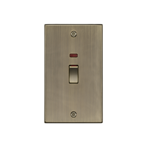 Antique Brass 45A DP switch with neon (2G size) - CS82MNAB image 0