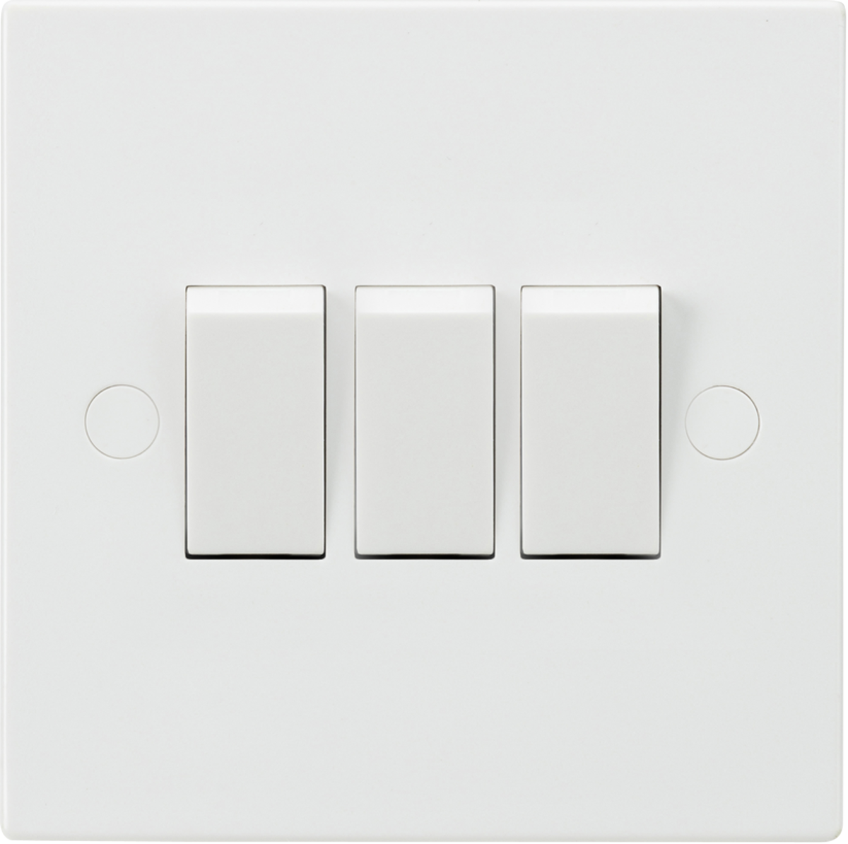 3 Gang Treble 10a Light Switch Square SN4000 image 0