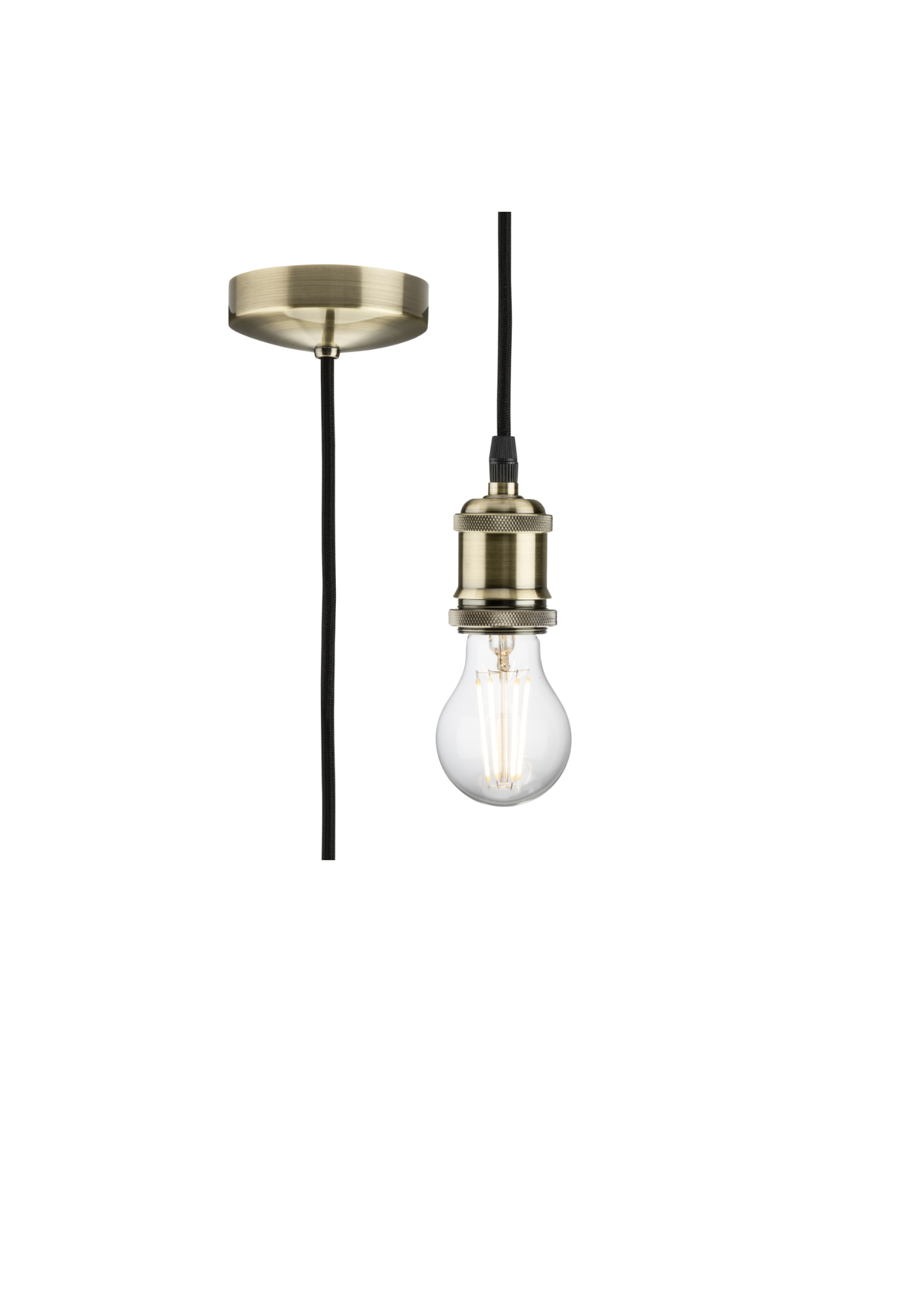 Antique Brass 1.8m E27 Vintage Pendant Set - 8271LAB image 0