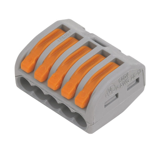 5 Pole Spring Lever Connector - Pack of 10 - VUEP137-10 image 0