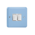 Duck Egg Blue 2-Gang 10A 1- or 2-Way Rocker Switch XY2W.DB image 0