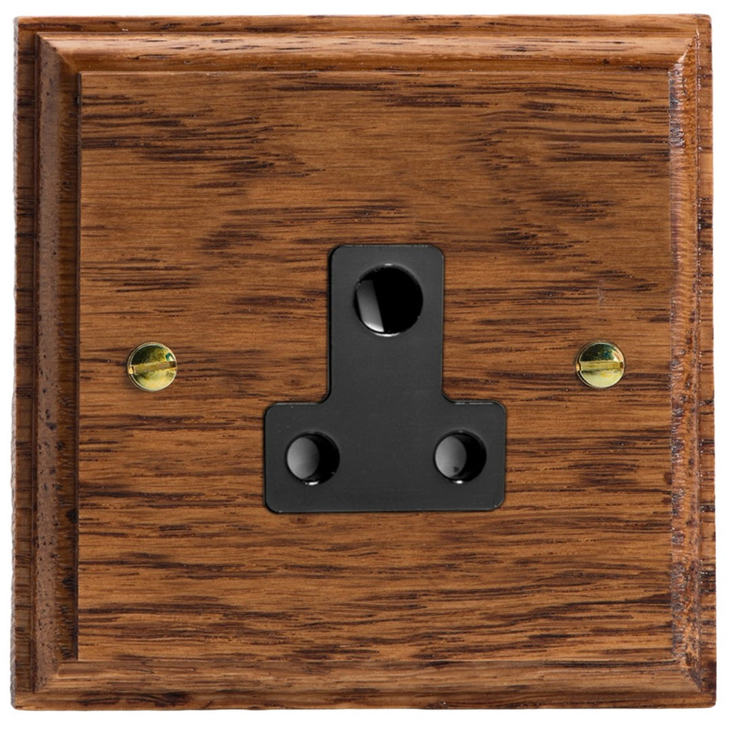 Varilight Kilnwood 1-Gang 5A Round Pin Socket - XKRP5MOB image 0