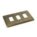 Antique Brass 3 Gang Grid Plate - WGP3GAB image 0