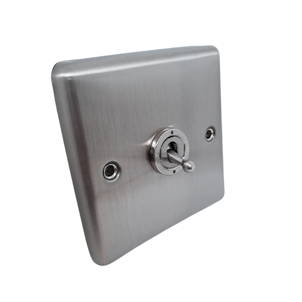 Brushed Steel 1 Gang 20AX Toggle Switch - W34BS image 0