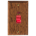 Varilight Kilnwood 45A Cooker Switch with Neon (Vertical Twin Plate/ Red Rocker) - XK45NMOB image 0