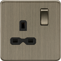Antique Brass 13A 1G DP Switched Socket - SFR7000AB image 0