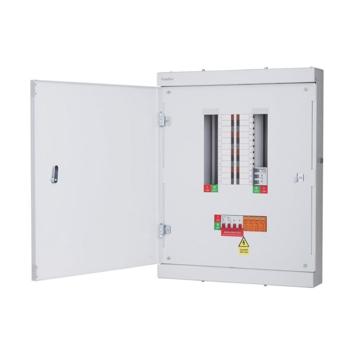 FuseBox TPN07FBX 7 Way 125A TP+N Distribution Board c/w SPD & Main Switch image 0