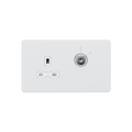 Matt White 13A DP Key Lockable Socket (2G Plate) with White Insert - SFR9LOCKMW image 0