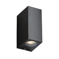 ALANA - 230V IP65 GU10 Polycarbonate Up/Down Wall light - Black - ALS2BK