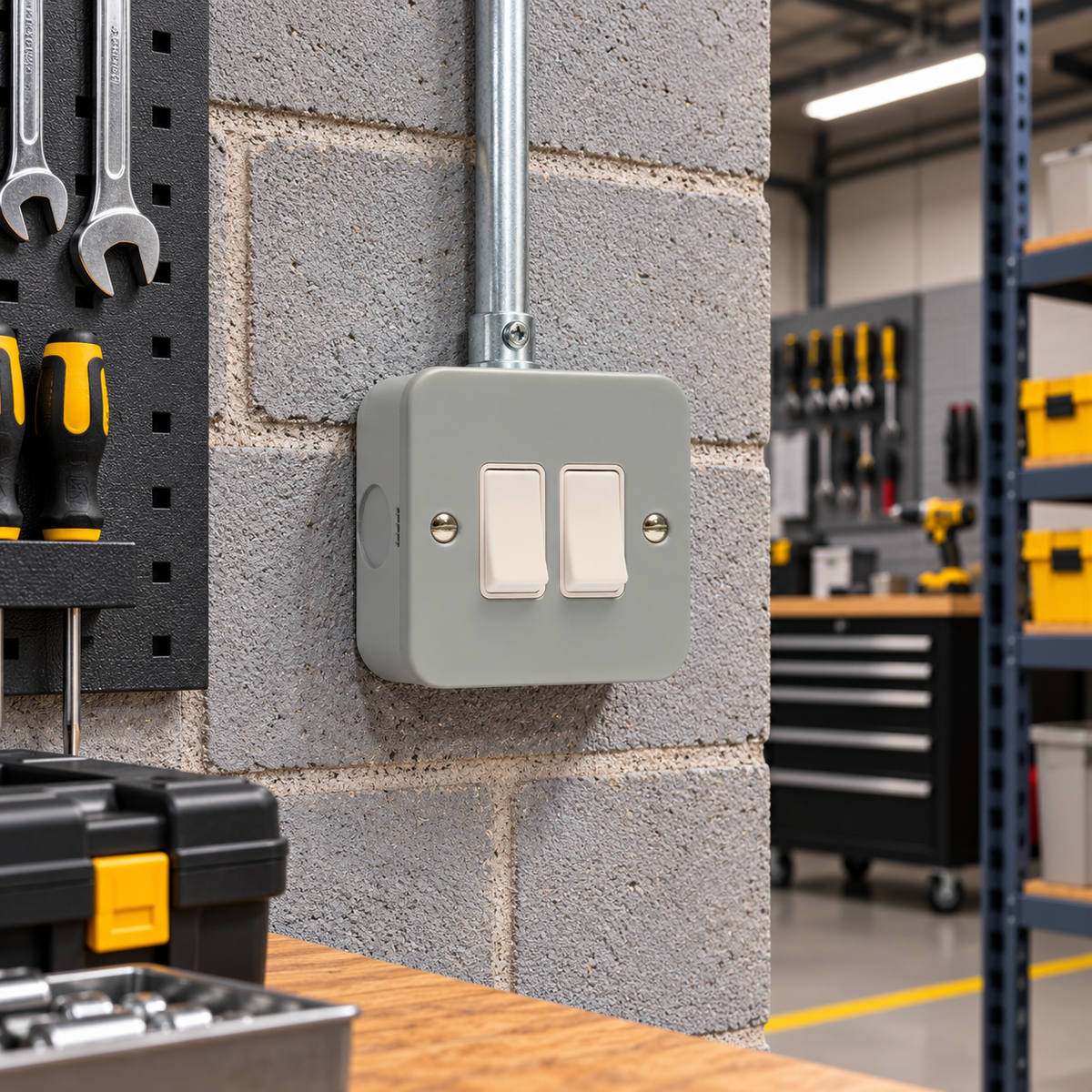 2 Gang 10a Switch - Metal Clad MC02
