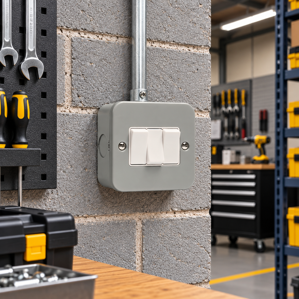 3 Gang 10a Switch - Metal Clad MC03