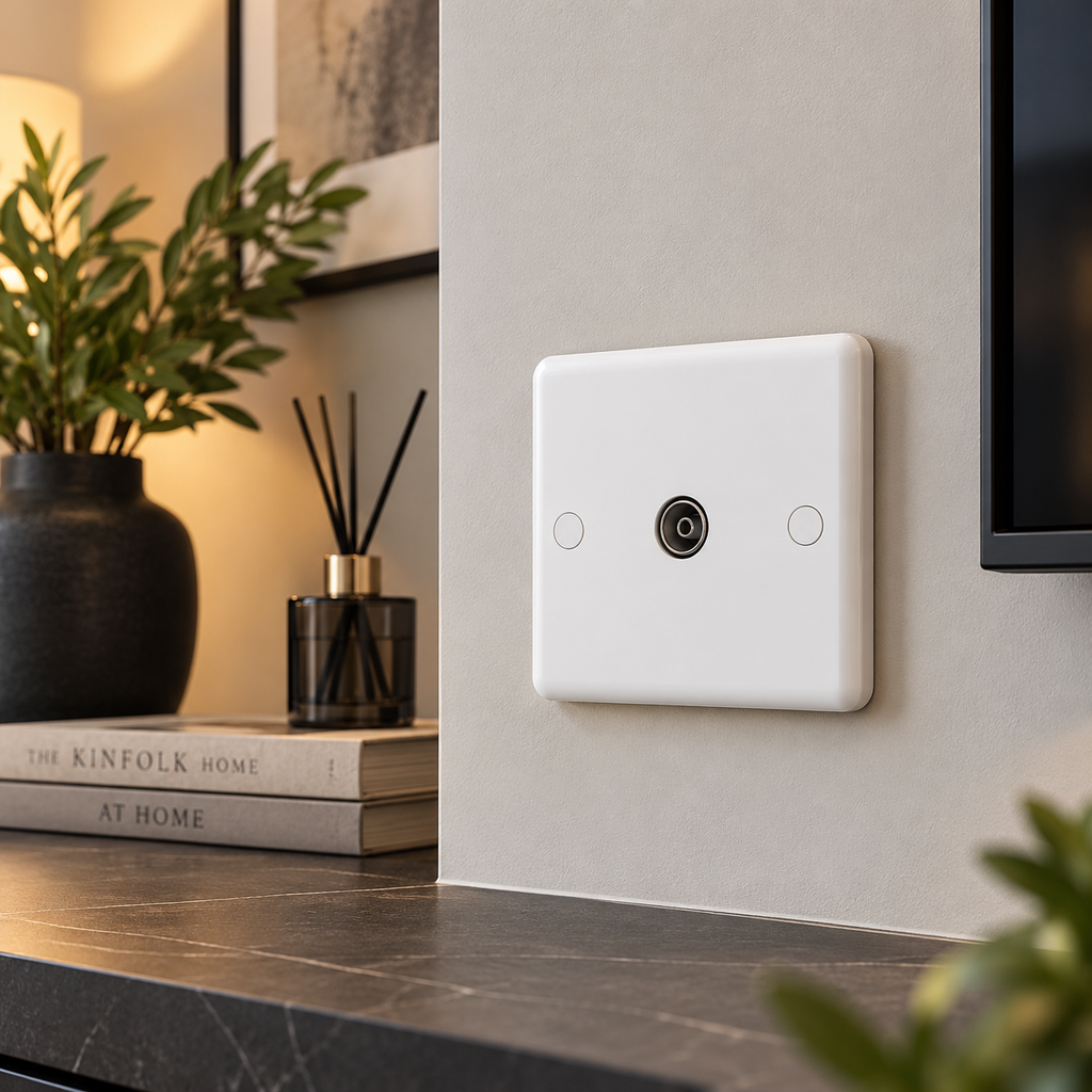 Studio 1 Gang TV Coaxial Outlet ST42W