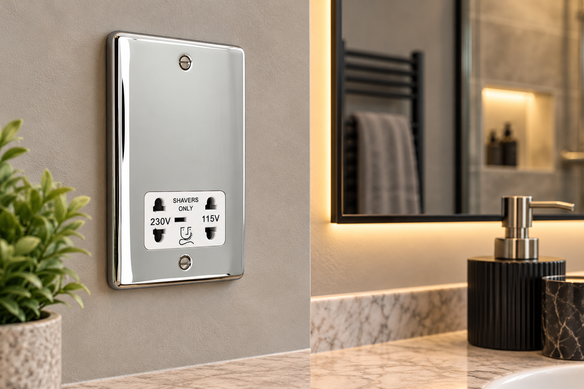 Definition Polished Chrome Shaver Socket D48PCW