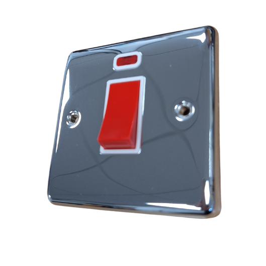 Definition Polished Chrome 45A Single Cooker Switch D52PCW