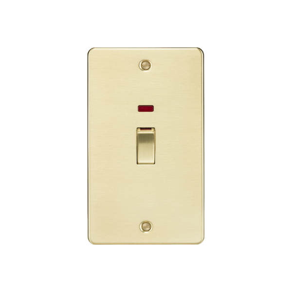 Brushed Brass 45A DP Switch with Neon (2G size) - FP82MNBB