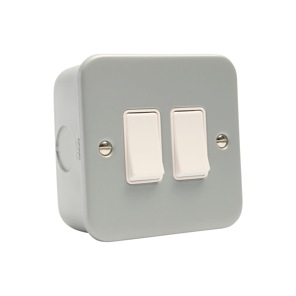 2 Gang 10a Switch - Metal Clad MC02