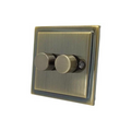 Regency Antique Brass 2 Gang Intelligent 250W Dimmer Switch R11AB-IN25