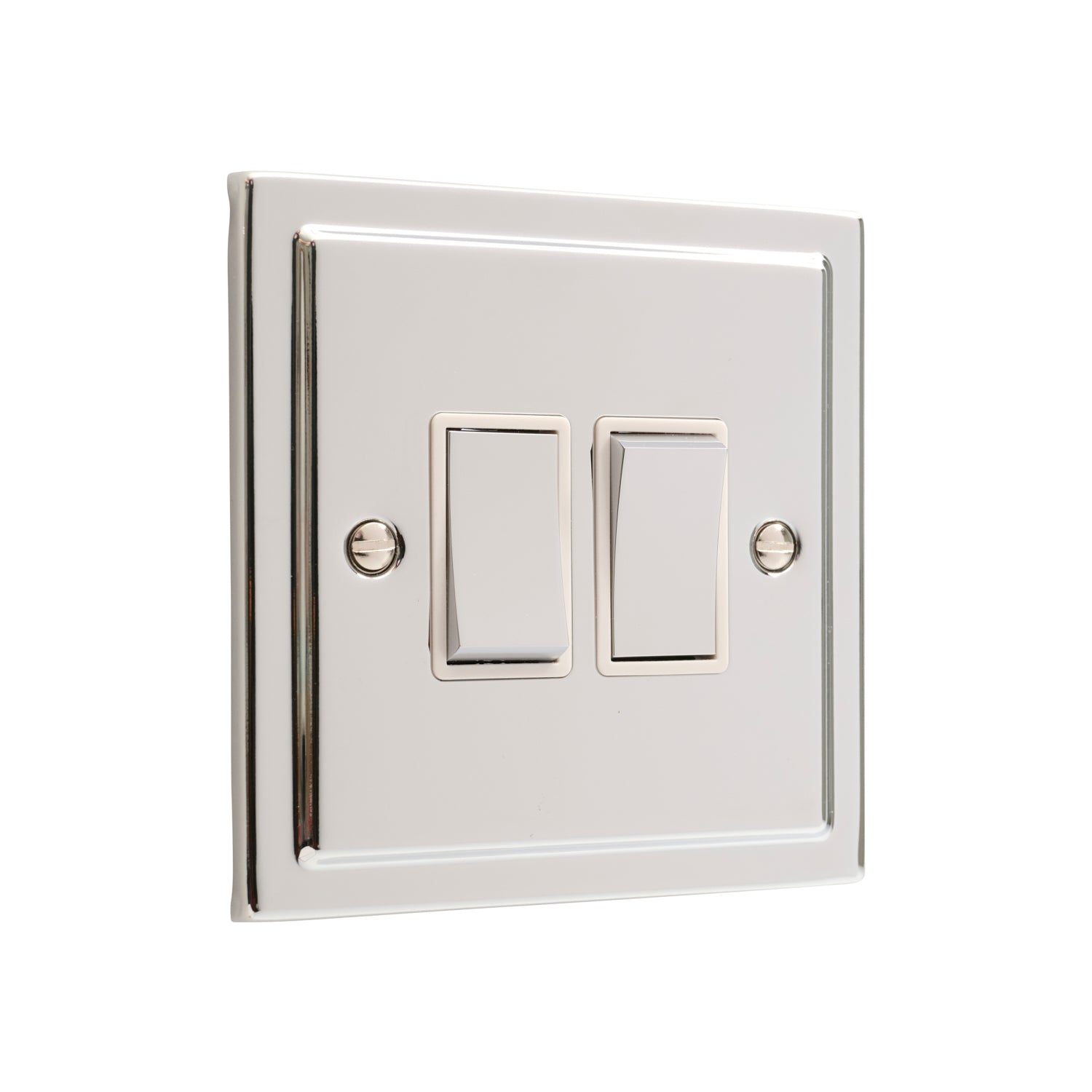 Regency Polished Chrome 2 Gang Double 10a Light Switch R02PCW