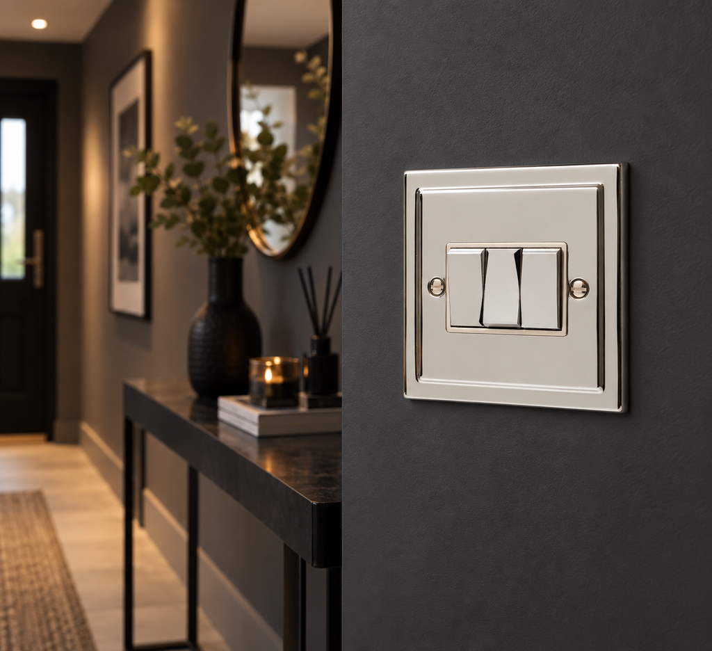 Regency Polished Chrome 3 Gang Treble 10a Light Switch R03PCW