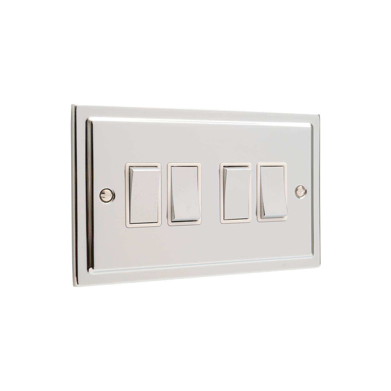Regency Polished Chrome 4 Gang Quad 10a Light Switch R04PCW
