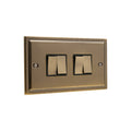 Regency Antique Brass 4 Gang Quad 10a Light Switch R04AB